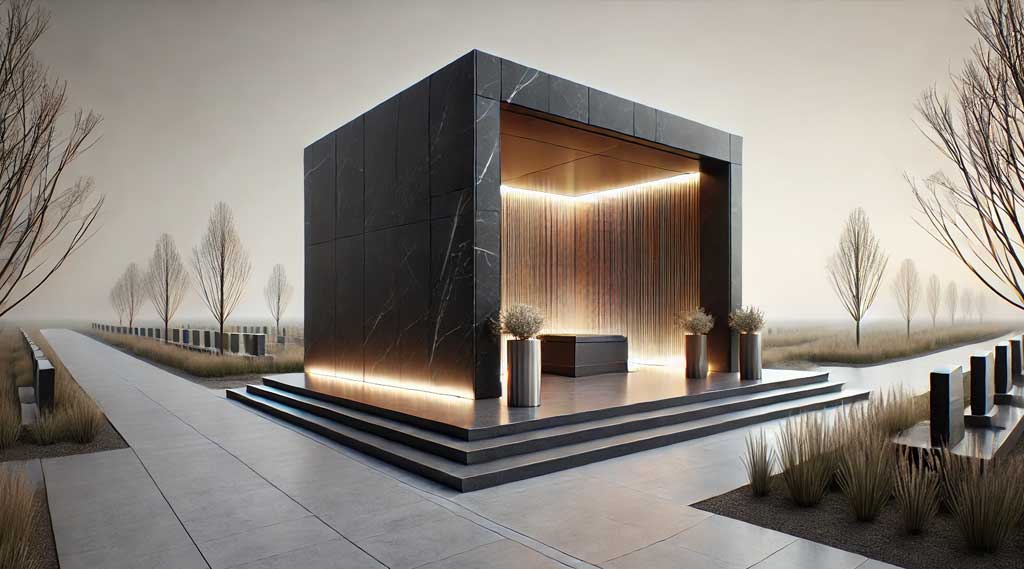 Columbario elegante en México de mármol negro